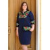 Embroidered dress Plus Size "Ukrainian Charm" navy